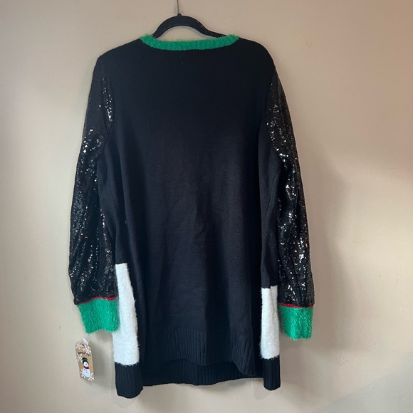 NEW Merry & Bright Ugly Sweater Christmas Rock the Bells PlusSize 2X Sequin Lama - Picture 9 of 14